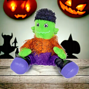 Halloween Frankenstein Stuffed Plush Aurora Hairy Scary Monster GLOWS RARE